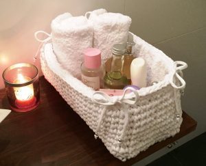 Haakpatroon / tutorial opbergmand van textielgaren