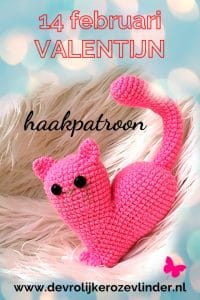 Haakpatroon Kat - Hart Valentijnsdag 14 februari