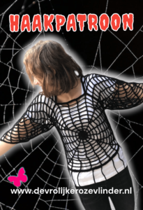 Haakpatroon spinnenweb top voor Halloween