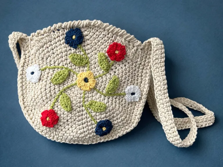 gehaakt vintage tasje met bloemetjes